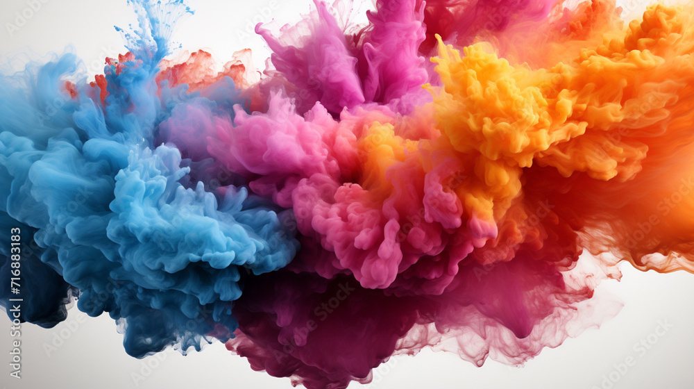 Fototapeta premium Vibrant Paint Explosion Colorful Powder Burst Dynamic Fluid Art