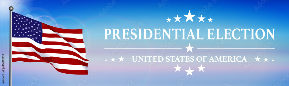 Fototapeta premium Presidential Election 2024 Background Banner