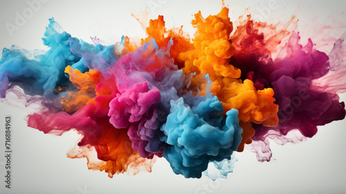 Colorful powder explosion on white background © Kaushik