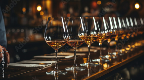 Glasses with alcohol on the bar © Ольга Дорофеева