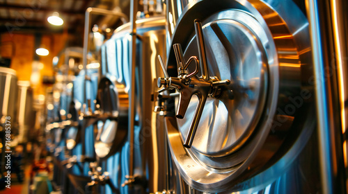 Steel and Pressure in a Modern Brewery: Industrial Pipes and Tanks in a Beer Production Plant