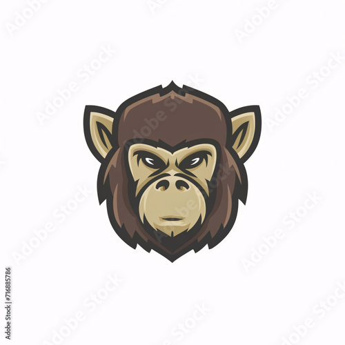 Flat logo illustration of Gibbon