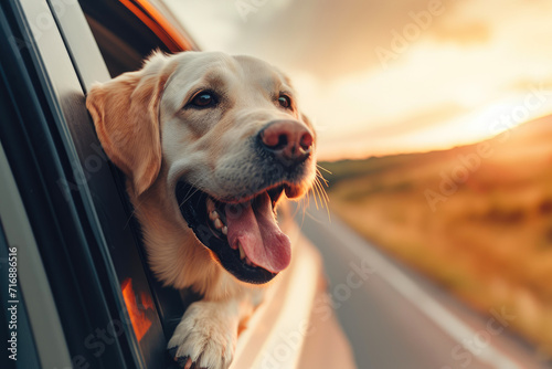 Pure Canine Delight: Happy Pup's Roadside Joy