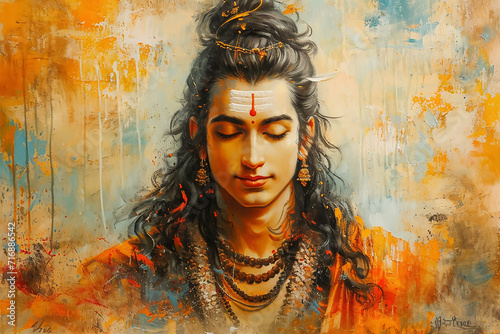 Hindu God Shiva modern painting © Brijesh