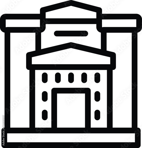 Building structure icon outline vector. Tourism travel. Art gallery design