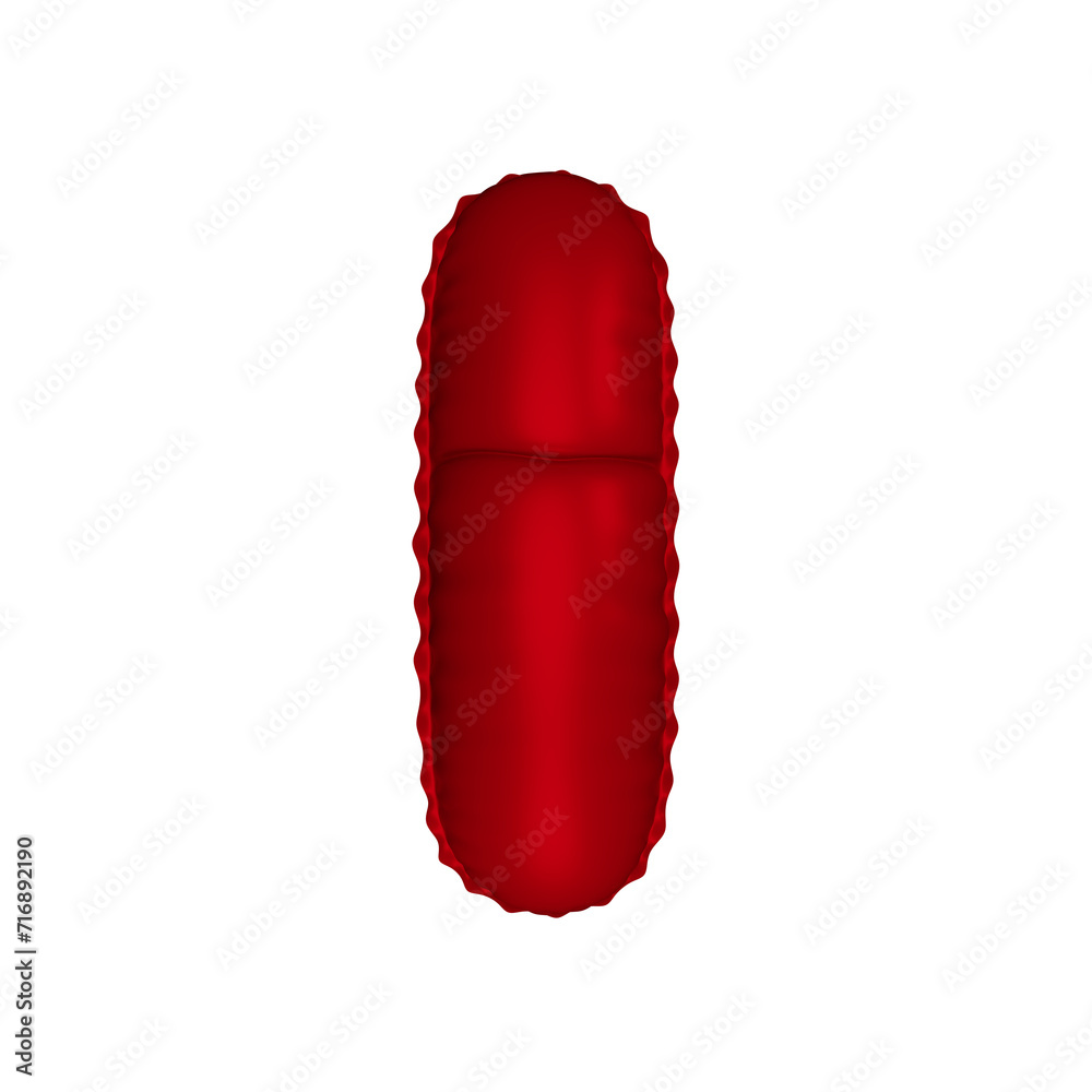 3d illustration red shiny balloon letter I 3d illustration red shiny balloon letter I