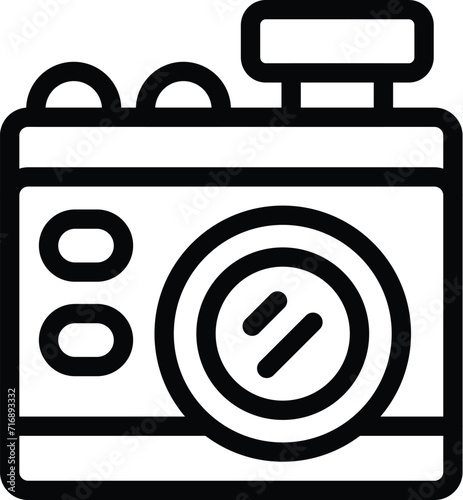 Camera tourist icon outline vector. Country adult. Museum paris
