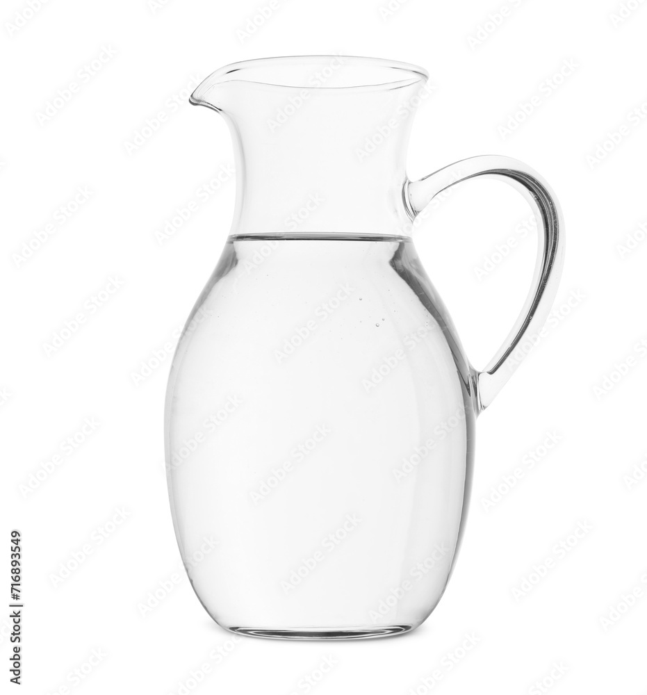 Glass jug with water isolated on white Glass jug with water isolated on white
