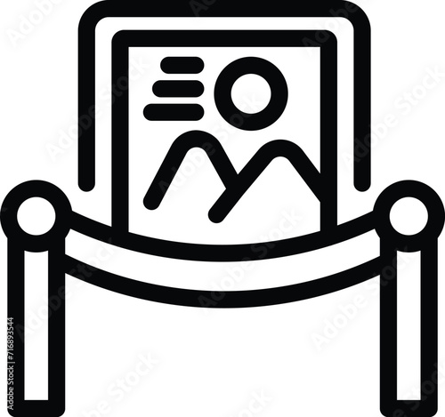 Barrier picture museum icon outline vector. Gallery art. Nation art