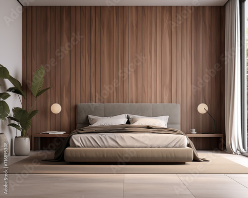 Bungalow Style Bedroom Mockup, 3D Mockup Render, Interior Design