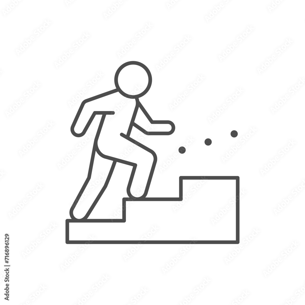 Stairs climbing line outline icon