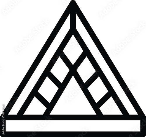 Tourist artwork museum icon outline vector. Picture louvre. French capital