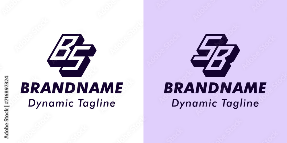 Obraz premium Letters BS and SB 3D Monogram Logo, Suitable for business with BS or SB initials
