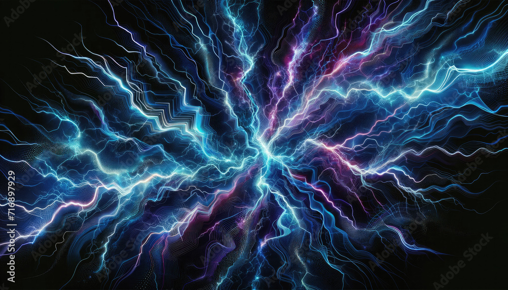 Fototapeta premium Electric Essence - The Dance of Charged Colors