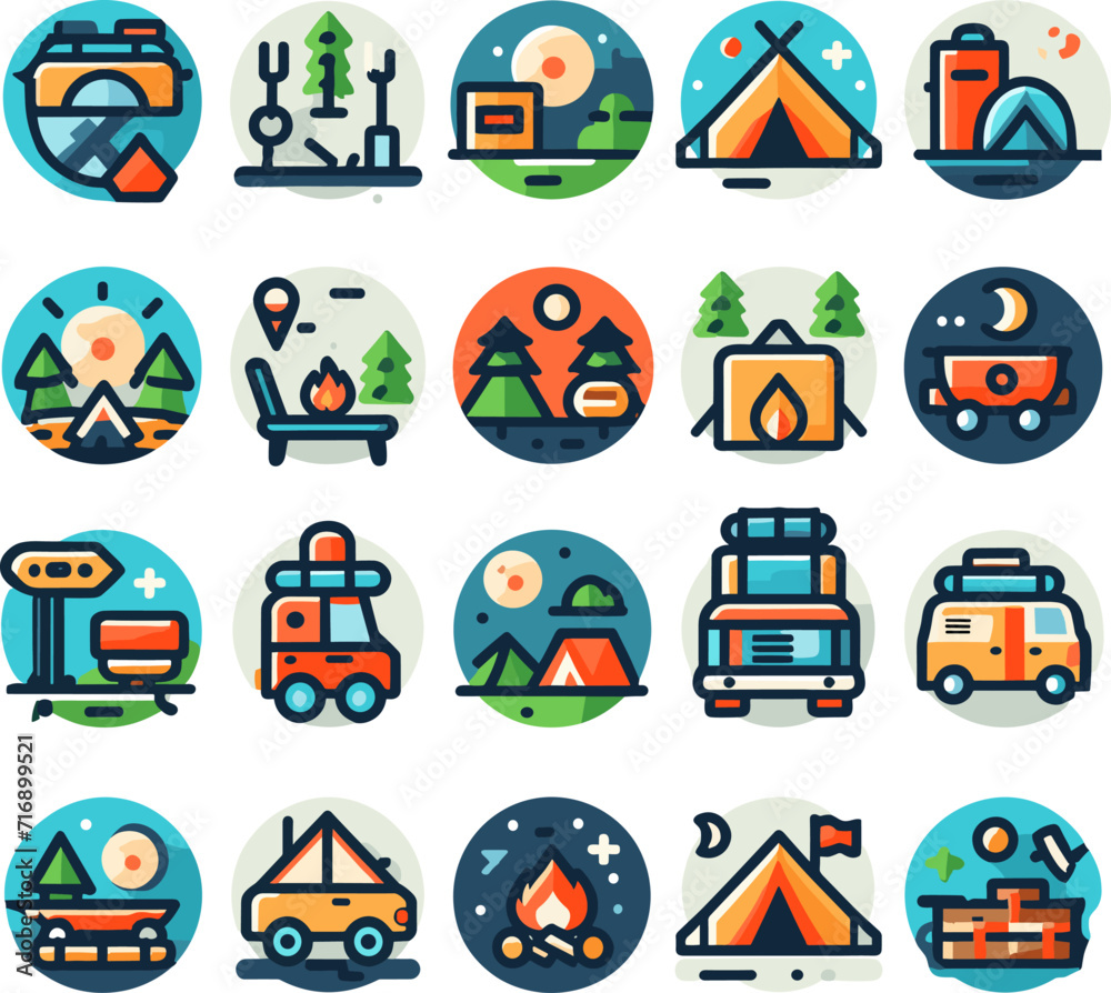 custom made wallpaper toronto digitalA set of icons for travel, vacation, vacation, summer