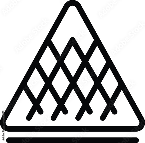 Louvre pyramid icon outline vector. Tourism travel. Nation artwork