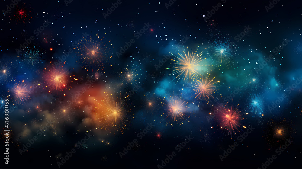 Beautiful creative holiday background. Fireworks and sparkles Beautiful creative holiday background. Fireworks and sparkles