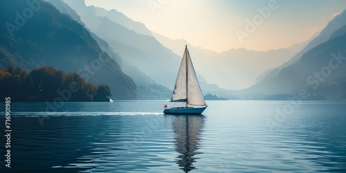 yacht on the water Generative AI