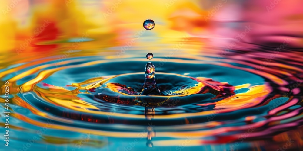 drop in colorful water Generative AI