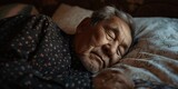 elderly man sleeping peacefully Generative AI