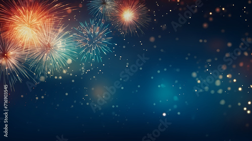 Beautiful creative holiday background. Fireworks and sparkles