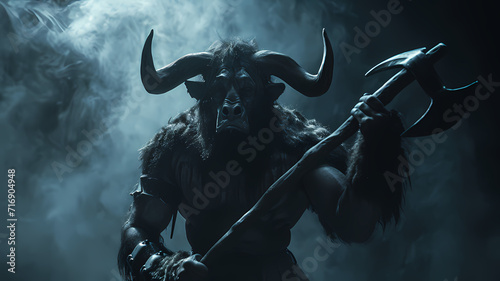 Minotaur. Fierce Creature of Greek Mythology photo