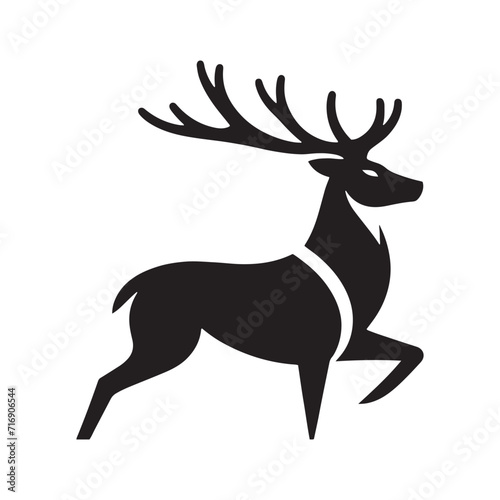 Graceful Guardians: Deer Silhouette Ensemble Illustrating the Graceful Guardianship of Forest Natives - Reindeer Illustration - Stag Vector 