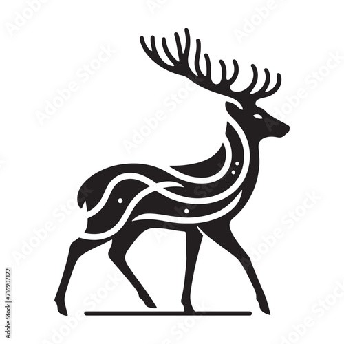Enchanted Reverie of Nature: Deer Silhouette Set Inviting You to Reverie in the Enchanted Symphony of Forest Shadows - Deer Illustration - Deer Vector
