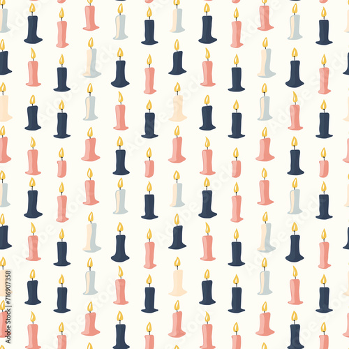 Candlelit prayers seamless pattern. Gift wrapping, wallpaper, background. National Day of Prayer