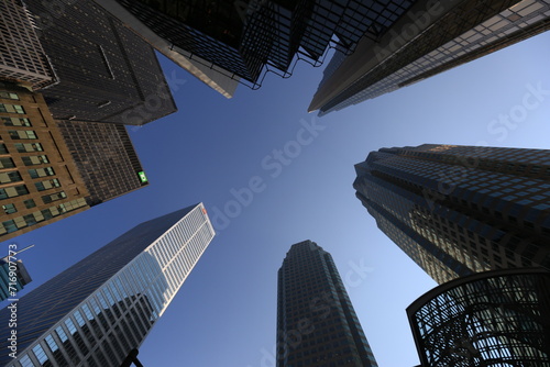 looking up in the middle of Toronto s downtown