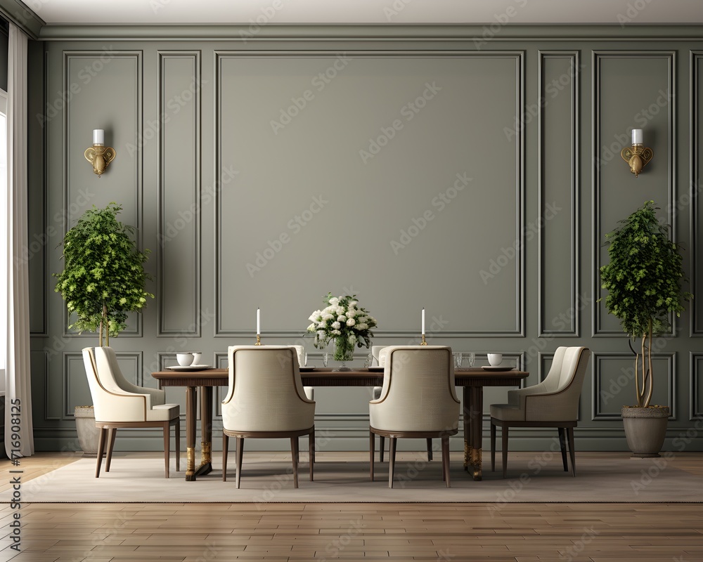 Victorian Style Dining Room Mockup, 3D Mockup Render, Interior Design ...