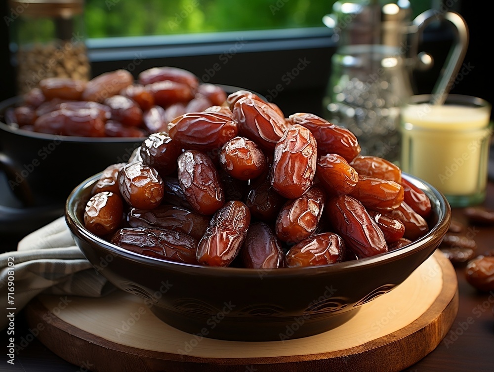 Dried dates in a bowl Dried dates in a bowl