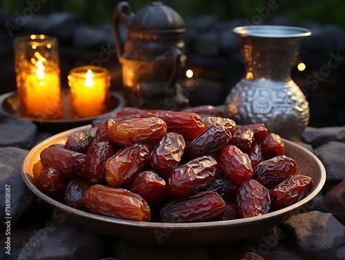 Dried dates in a bowl