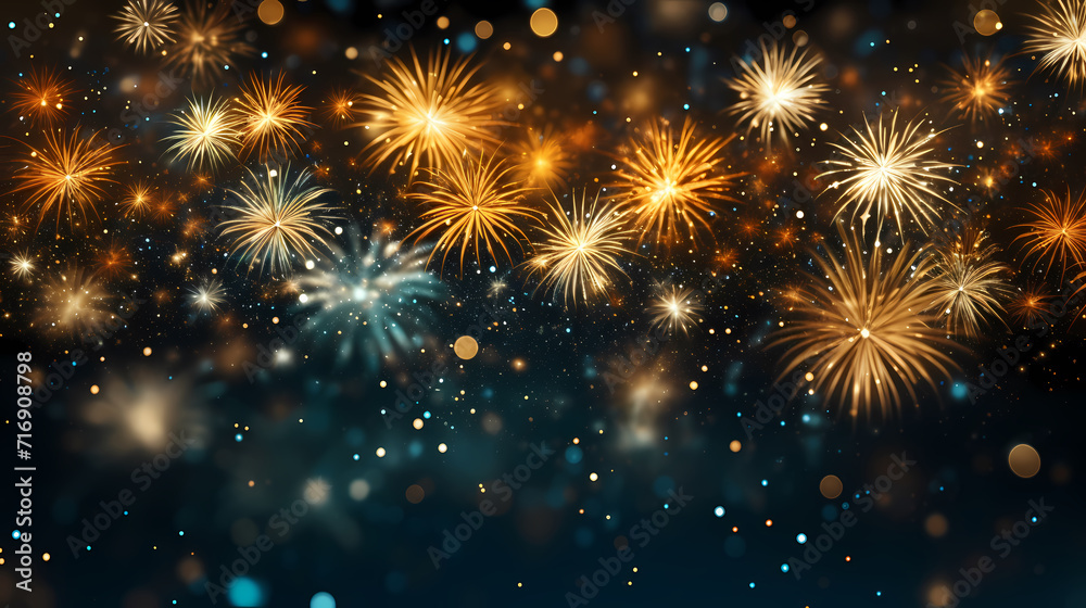 Happy New Year, burning fireworks with bokeh light background Happy New Year, burning fireworks with bokeh light background