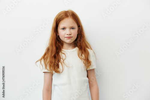 Female little portrait cute isolated background caucasian person girl