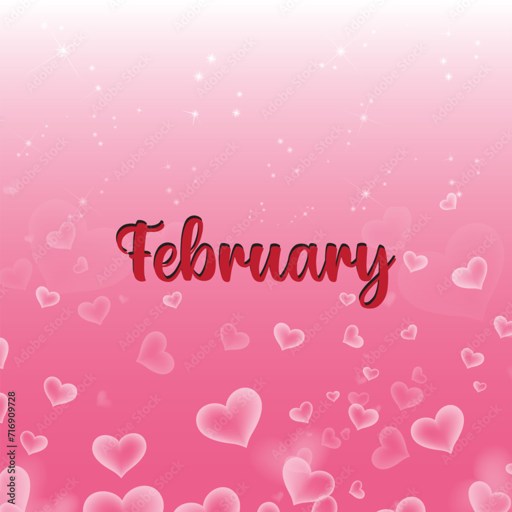 february vector background illustration. it is suitable for card, banner, or poster