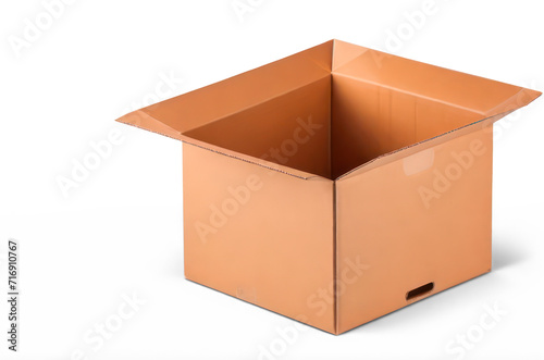 cardboard box warehouse mockup with shadow on transparent background