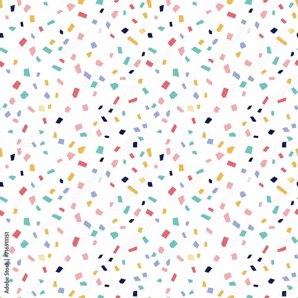 Confetti seamless pattern. Gift wrapping, wallpaper, background. New Years