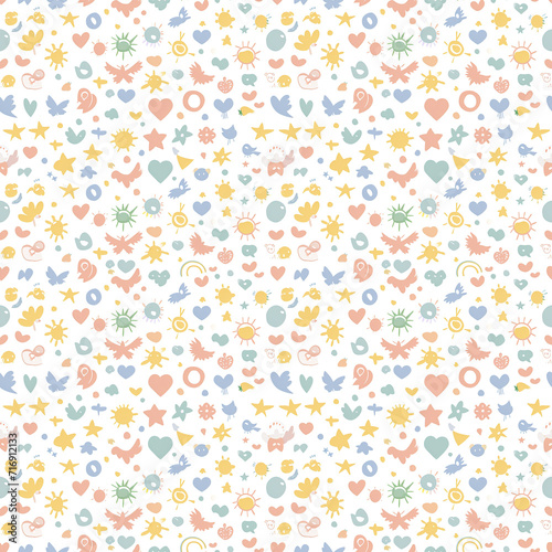 Global unity symbols seamless pattern. Gift wrapping, wallpaper, background. International Day of Friendship