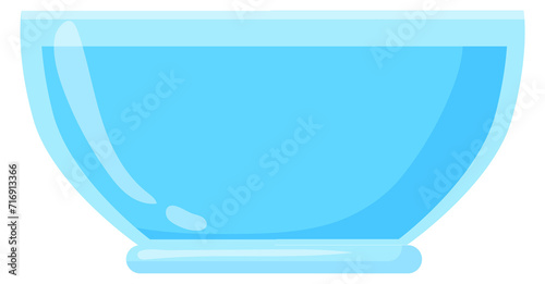 Fototapeta Naklejka Na Ścianę i Meble -  Glass bowl cartoon icon. Kitchen dish symbol