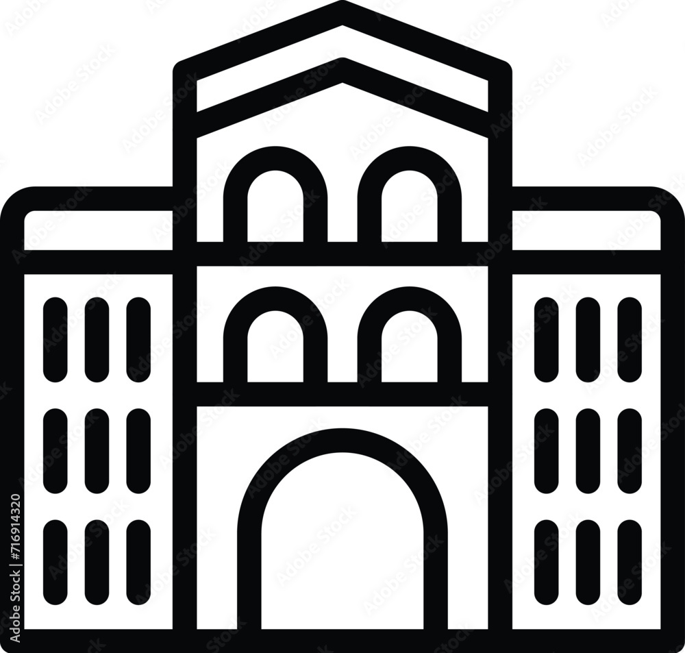 Lisbon church icon outline vector. Europe country. City bridge fortress Lisbon church icon outline vector. Europe country. City bridge fortress