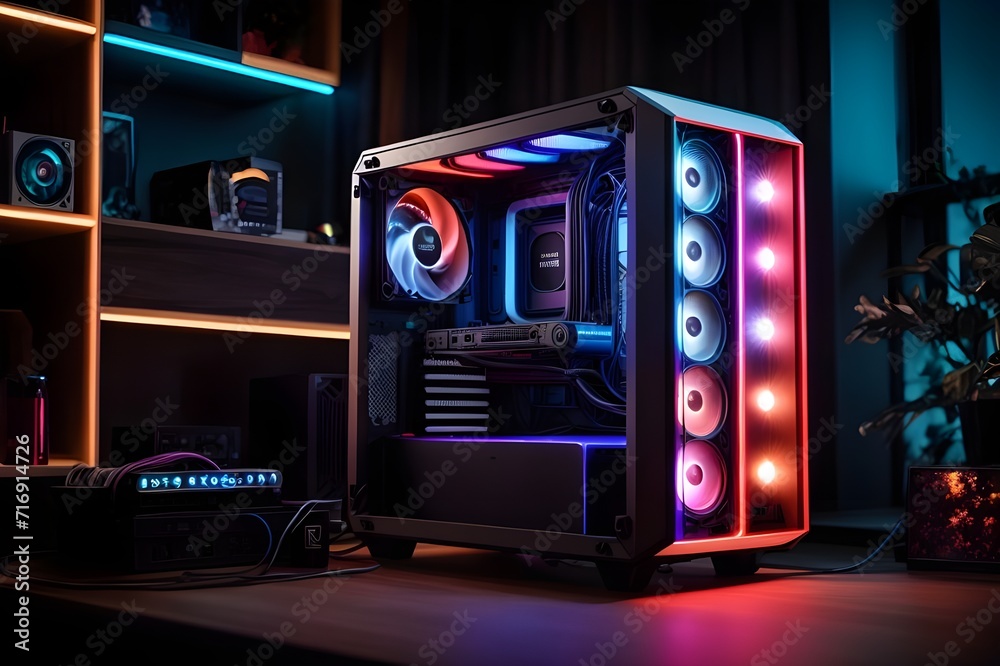 HighPerformance Gaming PC Case with Vibrant RGB Lighting Experience