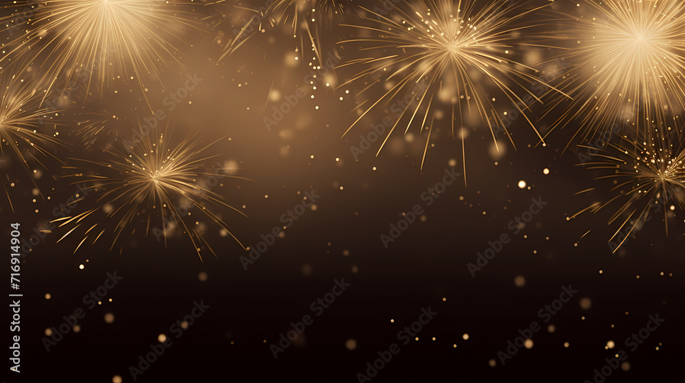 Fototapeta premium Beautiful creative holiday background. Fireworks and sparkles