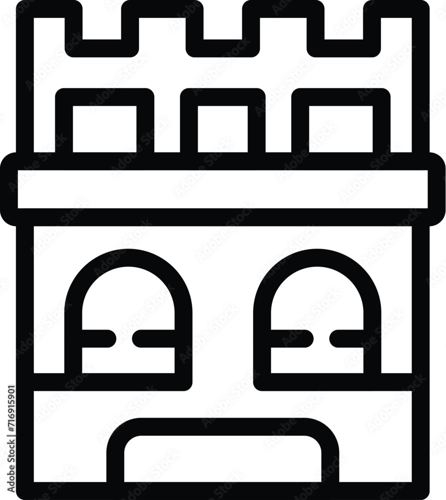 Castle tower icon outline vector. Travel dark. Design nation feature Castle tower icon outline vector. Travel dark. Design nation feature