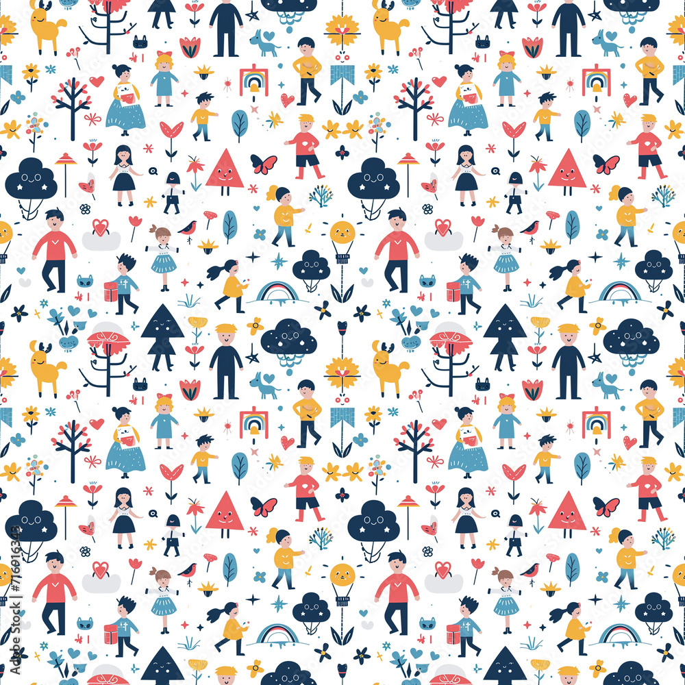 National Autism Awareness Day events seamless pattern. Gift wrapping, wallpaper, background. National Autism Awareness Day