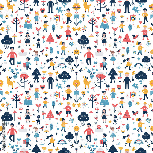 National Autism Awareness Day events seamless pattern. Gift wrapping  wallpaper  background. National Autism Awareness Day