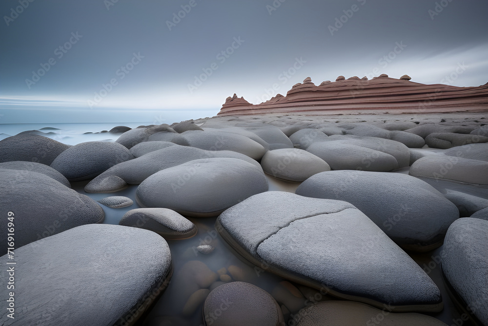 Obraz premium An abstract image of patterns in a rock formation
