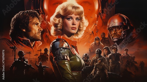 Landscape poster of a science fiction movie from the 70s. © HC FOTOSTUDIO