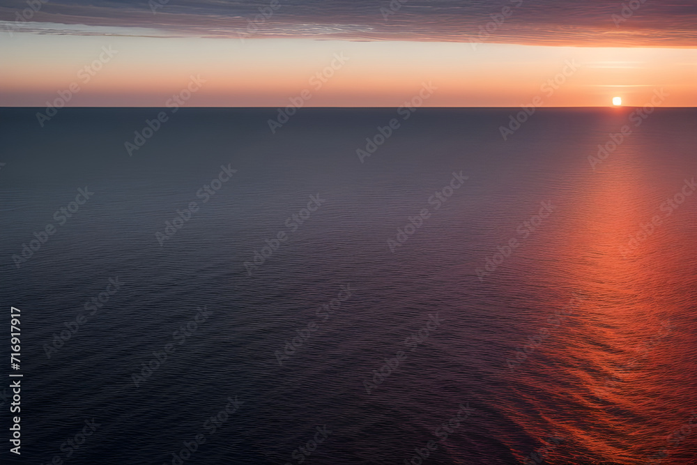A colorful sunset over a calm ocean