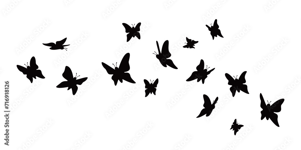 butterflies silhouette design. beauty insect sign and symbol. - obrazy, fototapety, plakaty 